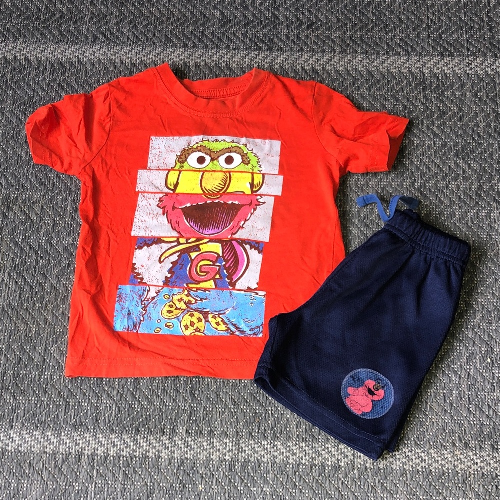 Sesame Street orange & Navy Kids Matching Set